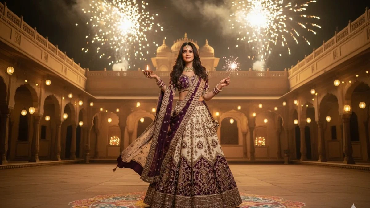 Top 50 Gemini AI Retro Photo Editing Diwali Prompts for Girls: Create 90s-inspired Cinematic AI portraits - 168fb14d3dddbe15822186