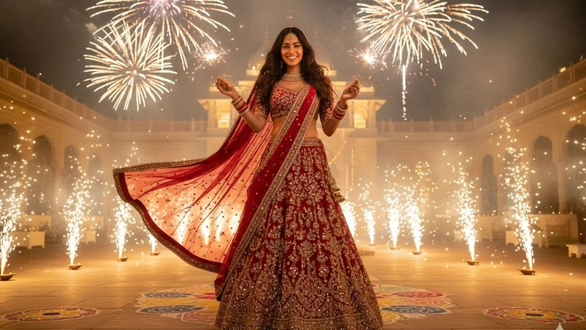 Top 50 Gemini AI Retro Photo Editing Diwali Prompts for Girls: Create 90s-inspired Cinematic AI portraits - 268fb14f4f236b37695612