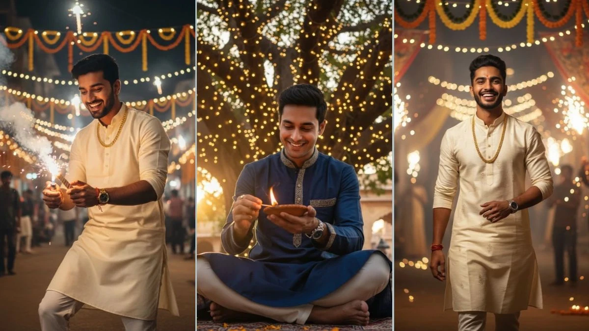 Top Instagram Google Gemini AI Diwali Photo Editing Prompts Copy-Paste for Boys to create Retro 4K Stunning Portraits
