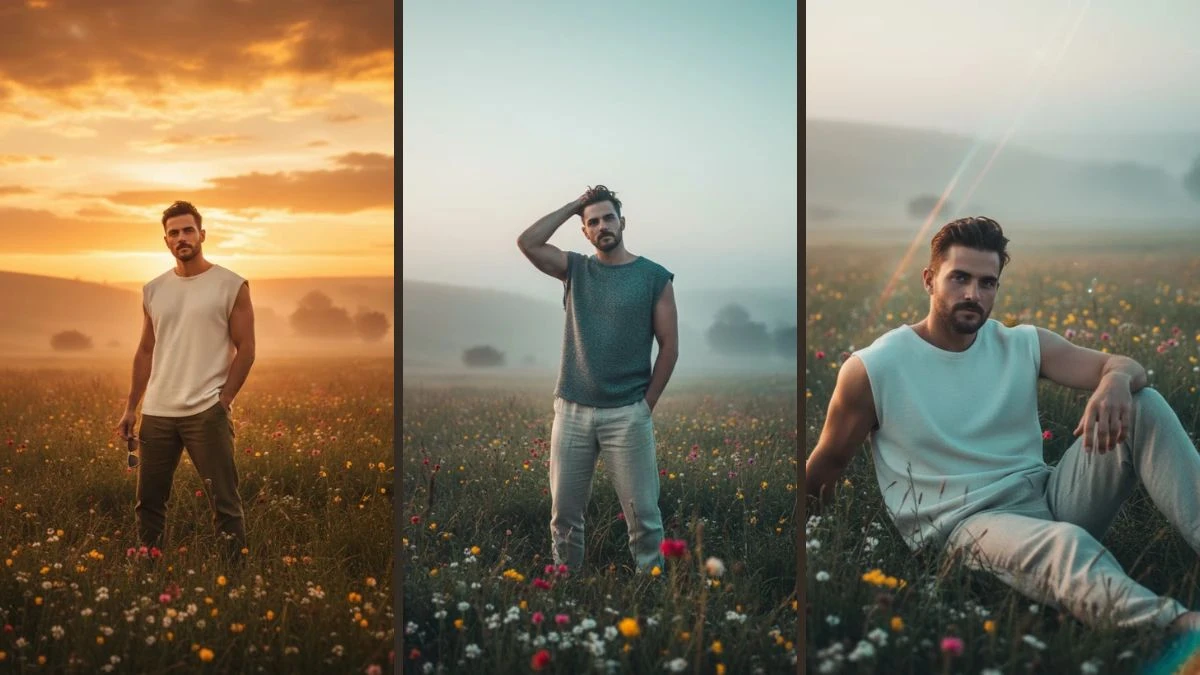 Trending Google Gemini Nano Banana AI Photo Editing Prompts for Boys: Create Stylish Cinematic Meadow Portraits