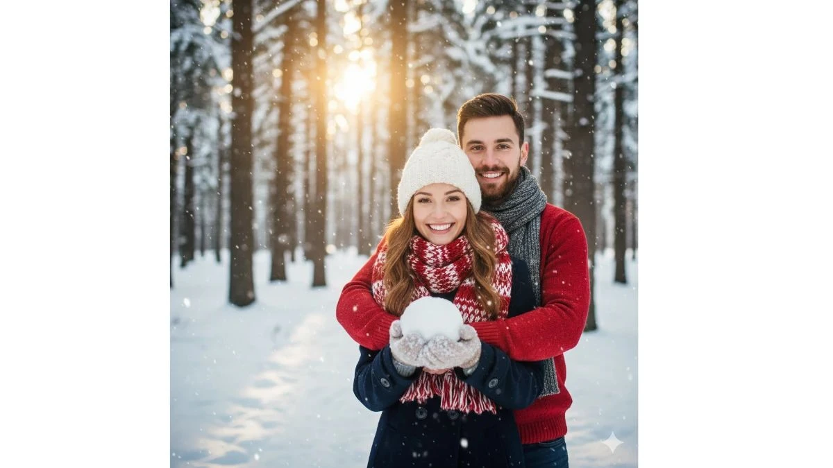 Viral 10 Gemini AI Snow Photo Editing Prompts Copy-Paste for Couples - 1691444a43671a52250812 