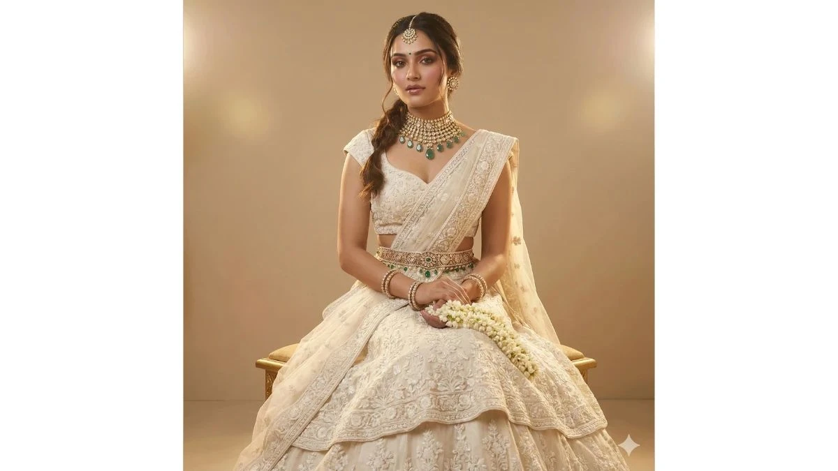 Viral Google Gemini AI Photo Editing Prompts for Women to Craft Hyper-Realistic Bridal Lehenga Portraits - 3692678a09b06b92366417 
