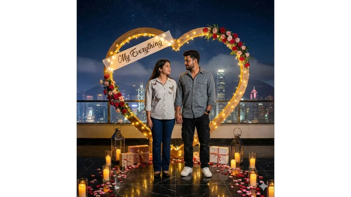 Trending Google Gemini AI Prompts for Couples: Create Cinematic, Viral, Ultra-Realistic Heart-Shaped Love Portraits - 9693a470d9e9fe31205881