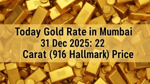Today Gold Rate in Mumbai (31 Dec 2025): 22 Carat (916 Hallmark) Price
