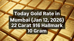 Today Gold Rate in Mumbai (Jan 12, 2026) 22 Carat 916 Hallmark 10 Gram