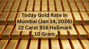 Today Gold Rate in Mumbai (Jan 14, 2026) 22 Carat 916 Hallmark 10 Gram