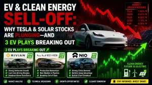 EV & Solar Sell-Off: Why Tesla Is Plunging & 3 EV Stocks Breaking Out