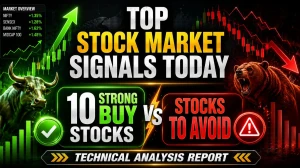 Stock Market Signals Today: Top 10 Strong Buy Stocks, Sell Signals & Technical Analysis Report